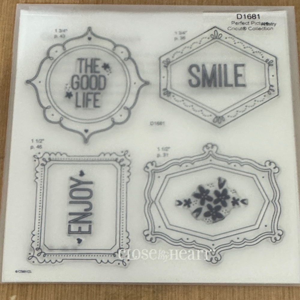 Clear Decorative Sentiment Stamp Set - White/Gray